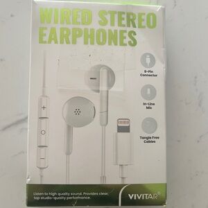 Vivitar Wired Stereo Earphones – Lightning Connector (Box Damaged)